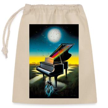 Water music - Closable cotton gift bag (25x30cm) - nature - Front