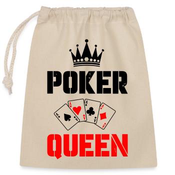 Reine du poker - Sac cadeau en coton avec cordon (25 x 30 cm) - nature - Devant