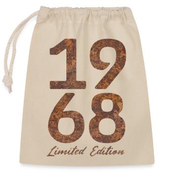 "Vintage 1968: Limited Edition in Rust Look" - Closable cotton gift bag (25x30cm) - nature - Front