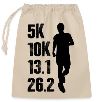 Marathon Running Jogging - Closable cotton gift bag (25x30cm) - nature - Front