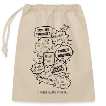 Noms d'oiseaux - Sac cadeau en coton avec cordon (25 x 30 cm) - nature - Devant