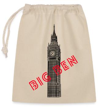 Big Ben Londres - Sac cadeau en coton avec cordon (25 x 30 cm) - nature - Devant