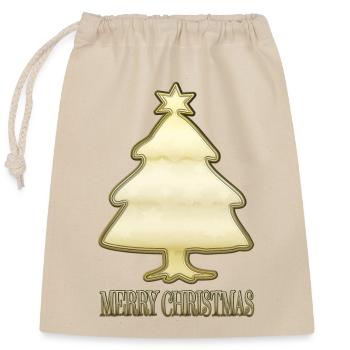 Tannenbaum - Verschließbarer Geschenkbeutel aus Baumwolle (25x30cm) - Natur - Vorne
