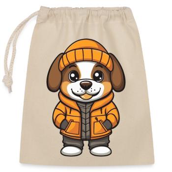 Saint Bernard Dog Cartoon - Closable cotton gift bag (25x30cm) - nature - Front