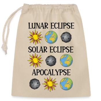 Mondfinsternis Sonnenfinsternis Apokalypse - Verschließbarer Geschenkbeutel aus Baumwolle (25x30cm) - Natur - Vorne