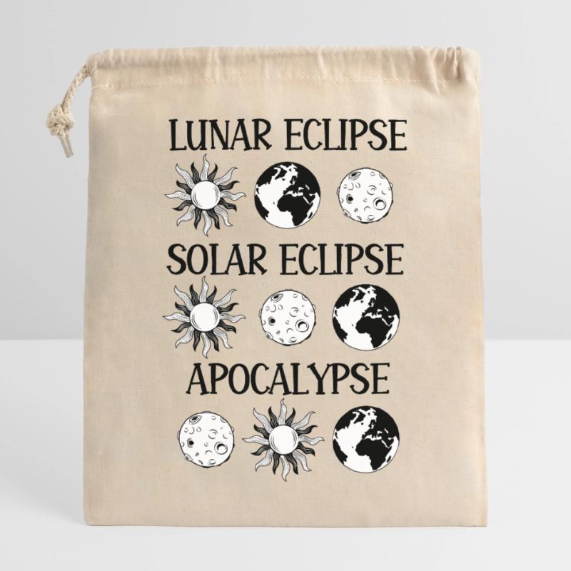 Lunar Eclipse Solar Eclipse Apocalypse Closable cotton gift bag (25x30cm)