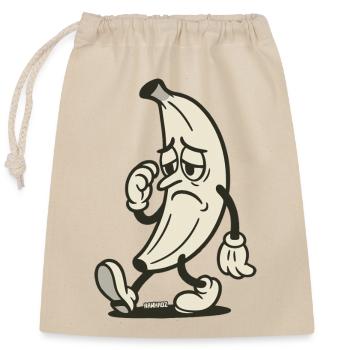 Sad Banana Cartoon Character - Closable cotton gift bag (25x30cm) - nature - Front