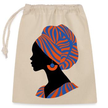 African Woman Traditional Design Africa - Closable cotton gift bag (25x30cm) - nature - Front