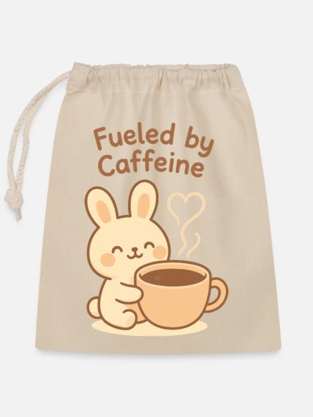 Angetrieben von Caffeine Bunny - Verschließbarer Geschenkbeutel aus Baumwolle (25x30cm) - Natur