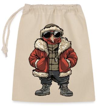 Turkey Cool Winter - Closable cotton gift bag (25x30cm) - nature - Front