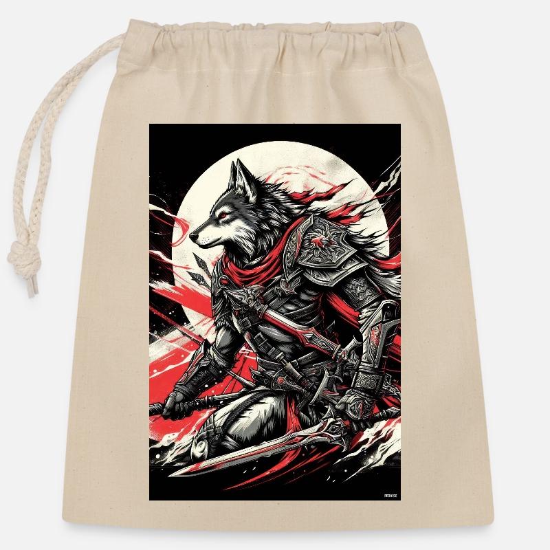 Moonlit Warwolf Armor - Closable cotton gift bag (25x30cm) - nature