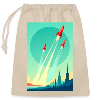Eine Flotte steigt in den offenen Himmel auf - Verschließbarer Geschenkbeutel aus Baumwolle (25x30cm) - Natur - Vorne