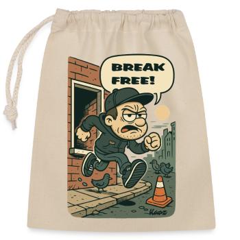 Braquage de rue Break Free – Cartoon Runner - Sac cadeau en coton avec cordon (25 x 30 cm) - nature - Devant