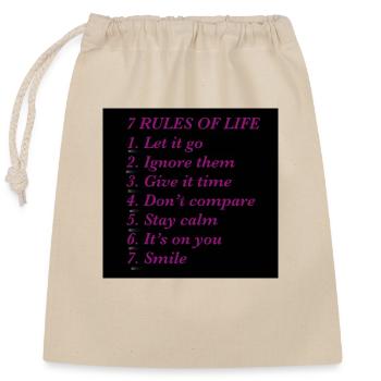 Rules of life 2 - Closable cotton gift bag (25x30cm) - nature - Front