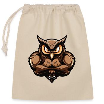 Owl Muscles Musculation - Sac cadeau en coton avec cordon (25 x 30 cm) - nature - Devant