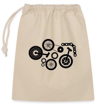 Vélo - Sac cadeau en coton avec cordon (25 x 30 cm) - nature - Devant