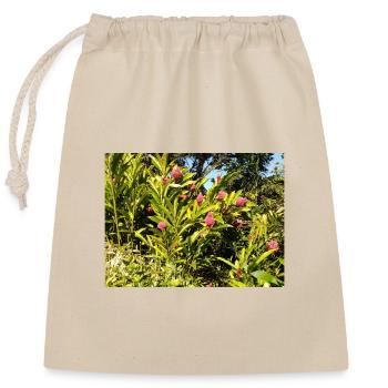 Design_floral - Verschließbarer Geschenkbeutel aus Baumwolle (25x30cm) - Natur - Vorne