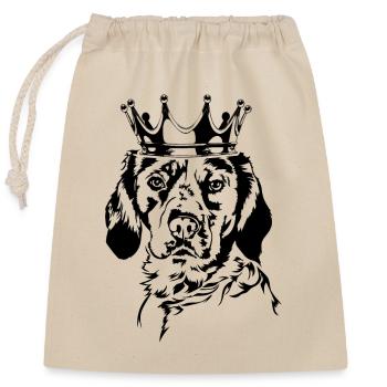 Bretagne Épagneul Couronne Chiens Chien Wilsigns - Sac cadeau en coton avec cordon (25 x 30 cm) - nature - Devant