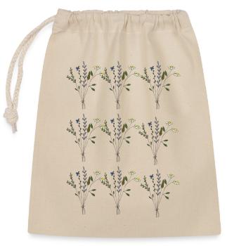flower meadows pattern - Closable cotton gift bag (25x30cm) - nature - Front