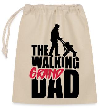 The walking (grand) dad - grandad - Closable cotton gift bag (25x30cm) - nature - Front