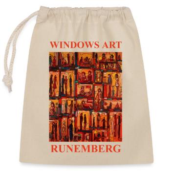 WINDOWS ART LOUIS RUNEMBERG ADAGP - Verschließbarer Geschenkbeutel aus Baumwolle (25x30cm) - Natur - Vorne