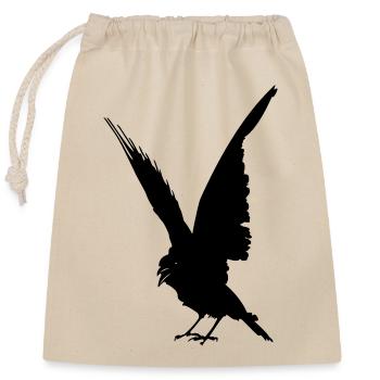 Corneille d’oiseau noir ou figure d’ombre de corbeau - Sac cadeau en coton avec cordon (25 x 30 cm) - nature - Devant