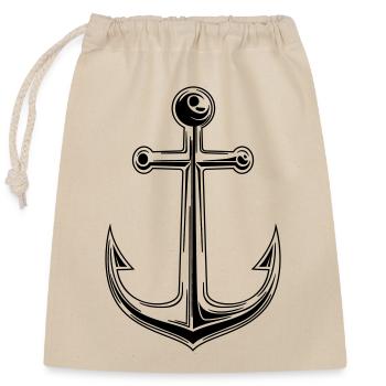 Ancre - Sac cadeau en coton avec cordon (25 x 30 cm) - nature - Devant