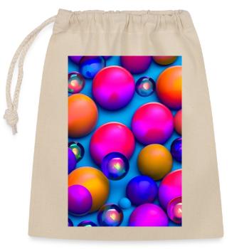 Bunte Blasen - Verschließbarer Geschenkbeutel aus Baumwolle (25x30cm) - Natur - Vorne