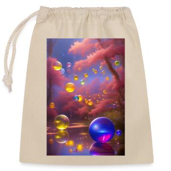 Colorful soap bubbles - Closable cotton gift bag (25x30cm) - nature - Front