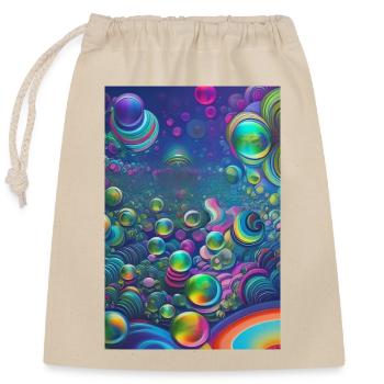 Colorful soap bubbles - Closable cotton gift bag (25x30cm) - nature - Front