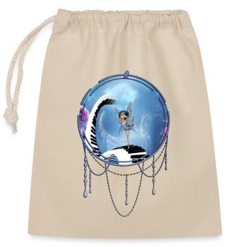 Danser au clair de lune au piano - Sac cadeau en coton avec cordon (25 x 30 cm) - nature - Devant