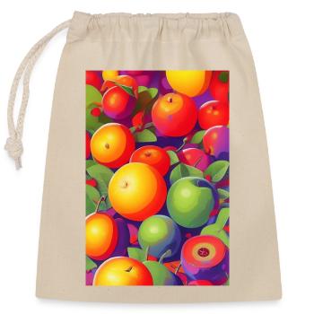 Fruit - Closable cotton gift bag (25x30cm) - nature - Front