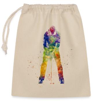 Joueur de golf - Sac cadeau en coton avec cordon (25 x 30 cm) - nature - Devant