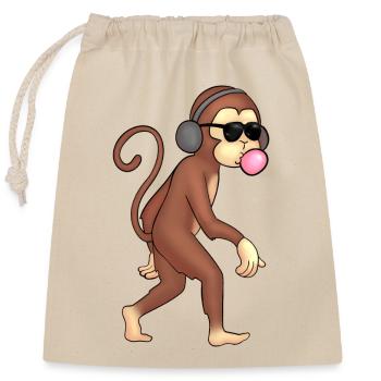 Singe - Sac cadeau en coton avec cordon (25 x 30 cm) - nature - Devant
