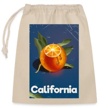 California Oranges Reiseplakat - Verschließbarer Geschenkbeutel aus Baumwolle (25x30cm) - Natur - Vorne