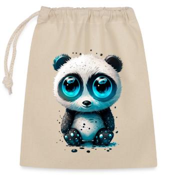 Sweet Panda Bear - Closable cotton gift bag (25x30cm) - nature - Front