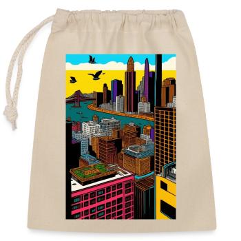 San Francisco - Verschließbarer Geschenkbeutel aus Baumwolle (25x30cm) - Natur - Vorne