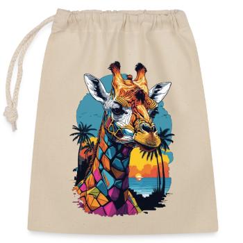 Safari urbain à Miami: girafe colorée - Sac cadeau en coton avec cordon (25 x 30 cm) - nature - Devant
