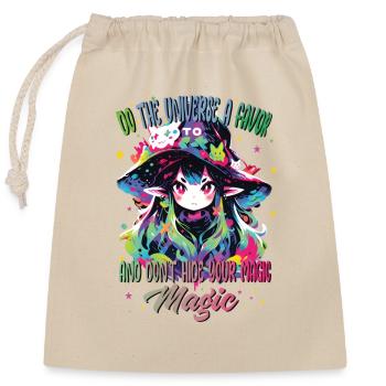Elevate Your Halloween Look with Our Anime Witch - Closable cotton gift bag (25x30cm) - nature - Front