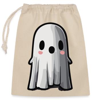 Cute Ghost / Halloween - Closable cotton gift bag (25x30cm) - nature - Front