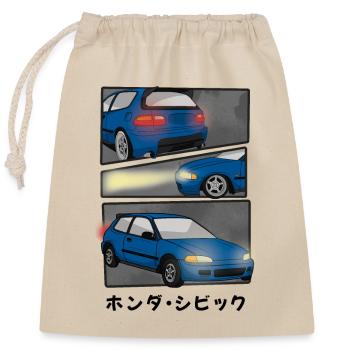 NIGHT BLUE CAR COMIC / HATCHBACK - Closable cotton gift bag (25x30cm) - nature - Front
