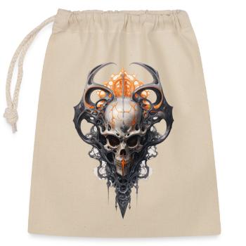 Dark Fantasy Skull Crest Symbol Shirt - Closable cotton gift bag (25x30cm) - nature - Front