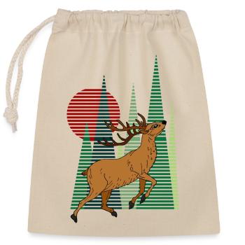 Deer - Closable cotton gift bag (25x30cm) - nature - Front