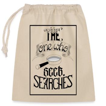 Celui qui cherche, cherche - Sac cadeau en coton avec cordon (25 x 30 cm) - nature - Devant