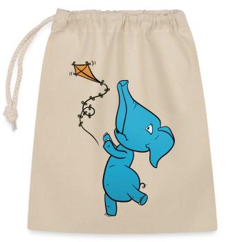 Elephant Dragon - Closable cotton gift bag (25x30cm) - nature - Front