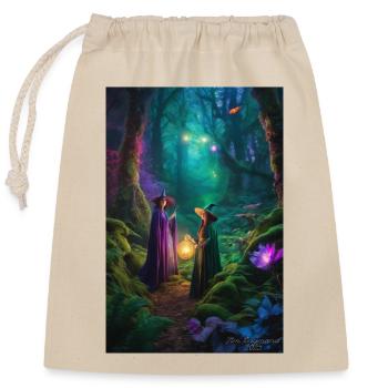 Coven au clair de lune dans la Forêt Enchantée - Sac cadeau en coton avec cordon (25 x 30 cm) - nature - Devant