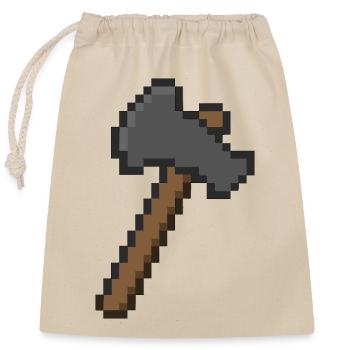 Axe Pixel - Closable cotton gift bag (25x30cm) - nature - Front