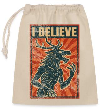 I Believe – Fear the Wendigo - Verschließbarer Geschenkbeutel aus Baumwolle (25x30cm) - Natur - Vorne