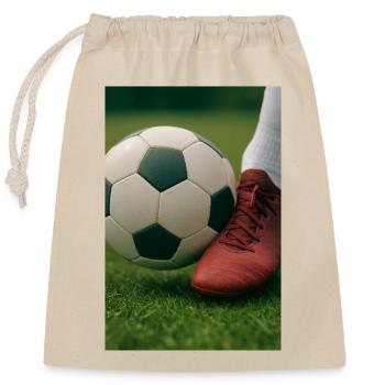 Sport - Football - Sac cadeau en coton avec cordon (25 x 30 cm) - nature - Devant
