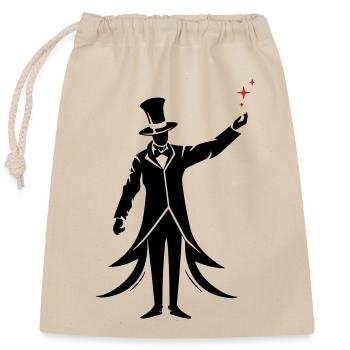 Magician Silhouette Wizard - Closable cotton gift bag (25x30cm) - nature - Front